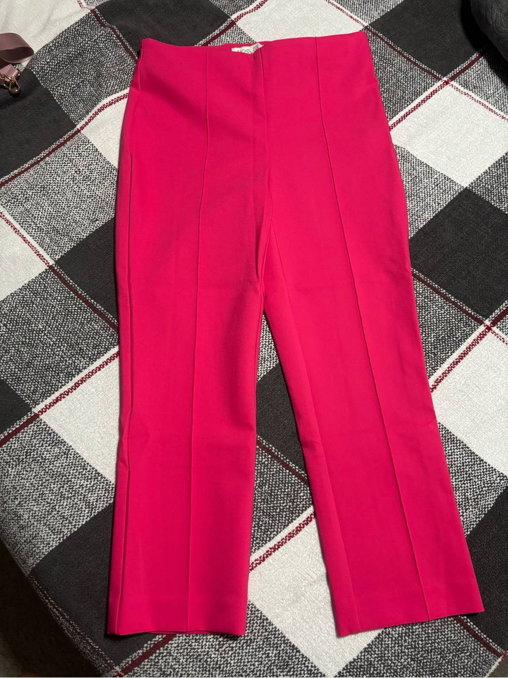 Rachel Zoe Hot Pink High-Rise Straight-Leg Pants